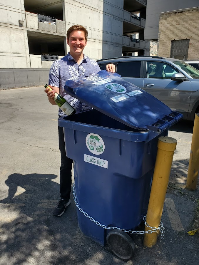 Pictured above: Chad Hyer from Glass Roots Recycling